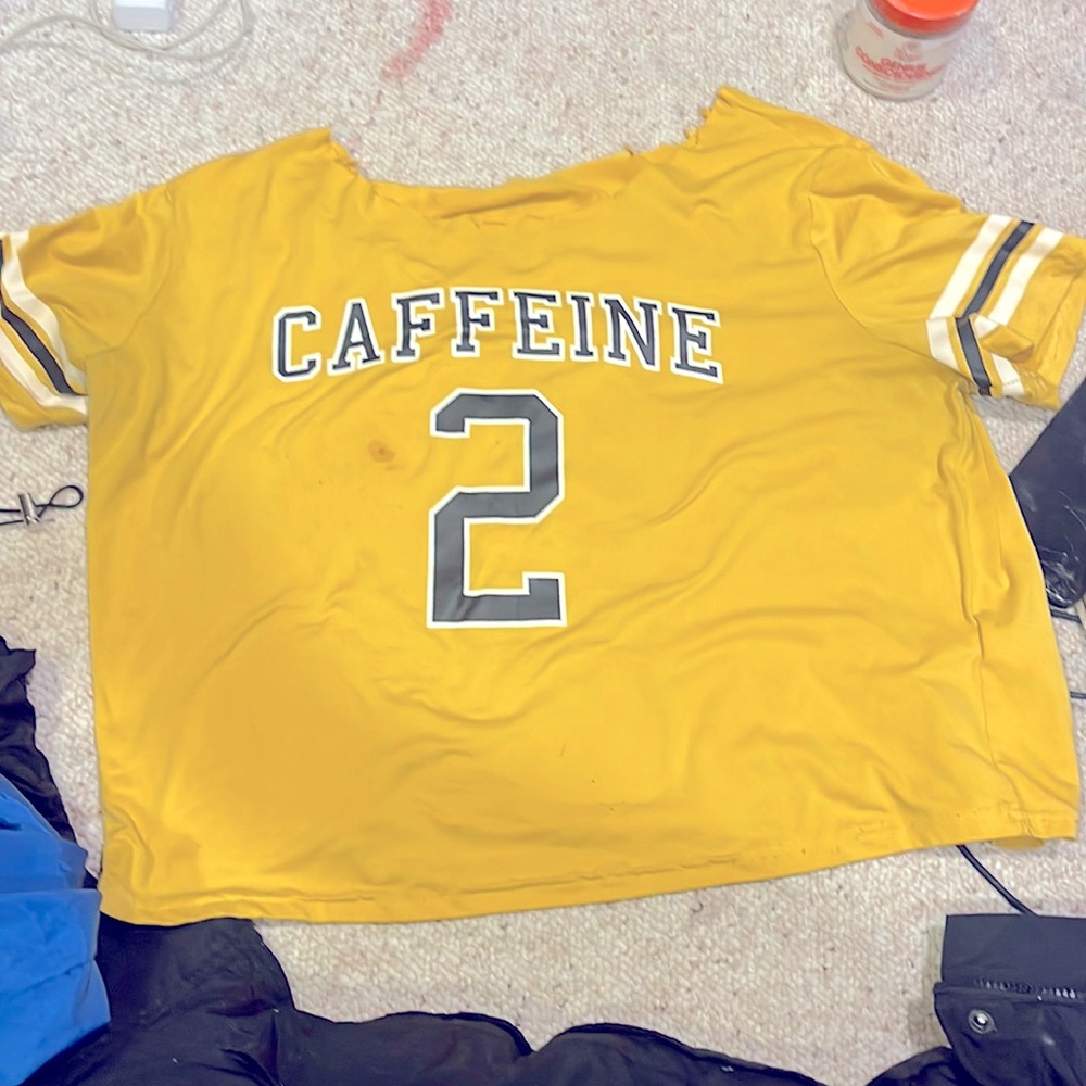 Size large oversized wide silky crop top